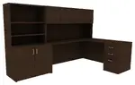 L Shaped Desk with Drawers and Shelves