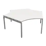 3 Person Open Office Desk - White