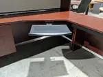 Lacasse Cherry Laminate L-Shape Desk with Hutch