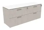 Double Lateral Filing Cabinet with Glass Top