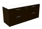 Double Lateral Filing Cabinet with Glass Top