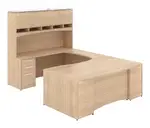 U Shaped Desk with Hutch