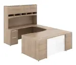 U Shaped Desk with Hutch