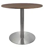 Round Cafe Table with Brushed Metal Base