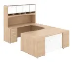 U Shaped Desk with Hutch