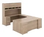 U Shaped Desk with Hutch