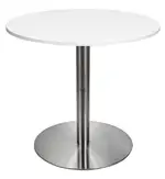 White Cafe Table with Metal Base