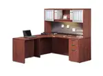 L Shaped Desk with Hutch and Drawers