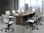 Modern Boat Shaped Conference Table and Chairs Set