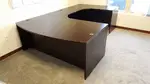 U Shaped Bow Front Executive Office Desk with Cockpit