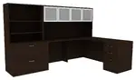 L Shaped Computer Desk with Hutch