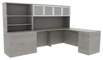 L Shaped Computer Desk with Hutch