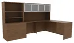 L Shaped Computer Desk with Hutch