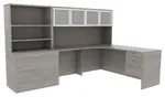 L Shaped Computer Desk with Hutch