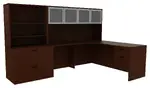 L Shaped Computer Desk with Hutch