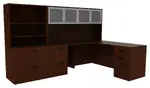 L Shaped Computer Desk with Hutch