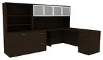 L Shaped Computer Desk with Hutch