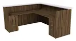 L Shaped Reception Desk with Drawers