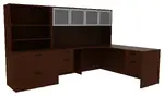 L Shaped Computer Desk with Hutch