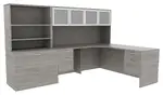 L Shaped Computer Desk with Hutch