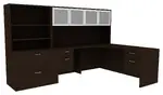 L Shaped Computer Desk with Hutch