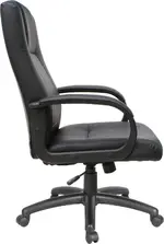 High-Back Black Management Chair with Upholstered Arm Caps