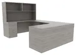 U Shaped Office Desk with Hutch