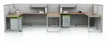 U Shape Bullpen Cubicle Workstation with Shelf and Drawers