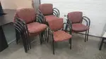 Maroon Stacking Guest Waiting Room Chairs