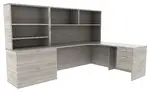 L Shaped Desk with Hutch and Storage