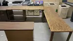 L-Shaped Desk with Large Workspace and Shelves