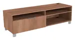 Credenza with Open Storage and File Drawer