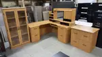 L Shape Corner Desk Unit with Lateral File and Bookcase