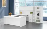 Bow Front U Shape Desk with Storage