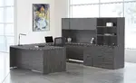 Bow Front U Shaped Desk with Storage