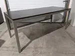 Dark Walnut Desk with Metal Legs