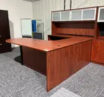 U-Shaped Peninsula Desk with Hutch
