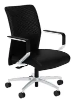 Black Leather Chair with Arms