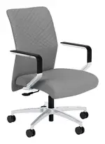 Gray Leather Chair with Arms