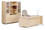 Bowfront Desk and Credenza Set