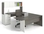 U Shaped Desk with Hutch