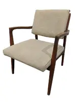 Tan Fabric Guest Chairs with Wood Frame