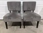 Gray Fabric Guest Chairs with Espresso Feet