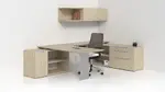 U Shaped Desk with Drawers and Shelves