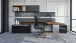 Modern L Shaped Desk with Storage