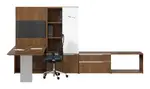 L Shape Peninsula Desk with Storage