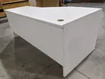 White Laminate Desk with Left Corner Extension