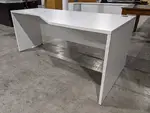 White Laminate Desk with Right Corner Extension