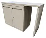 Tan Metal Storage Cabinet with Laminate Top