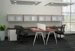 Modern T Shaped Home Office Desk for Two People